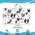 thumbnail image 2 of Pug and Love Heart Hooded Bath Towel，50"x30" for Ages 3 To 12 Kids, Quick Dry Lightweight Soft Microfiber Hood Beach Towel Cover Up for Kids, 2 of 7