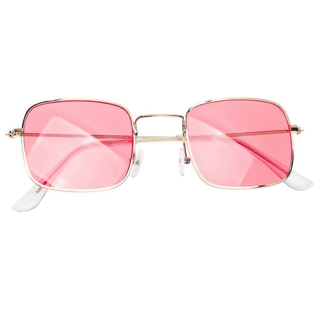 Retro Square Frame Sunglasses for Wearing with Red Frame Creative Party Glasses