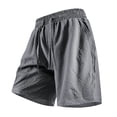 thumbnail image 4 of Mens Casual Sweat Shorts Drawstring Summer Beach Stretch Quilted Shorts Workout Running Big and Tall Size XS-3XL Gray, 4 of 9