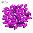 thumbnail image 3 of 100Pcs Acrylic Horse Eye Gems 7x15mm Flat Back Artificial Rhinestones for DIY Crafts Bead Wedding Party Bright Purple, 3 of 6