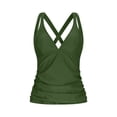 thumbnail image 6 of Tankini Swimsuits for Women 2 Piece V Neck Backless Tankini Top High Waisted Swim Bottom Bathing Suit Swimwear, 6 of 9