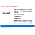 thumbnail image 2 of Right Exhaust Manifold - Compatible with 1971 - 1972 Chevy Biscayne 5.7L V8, 2 of 2