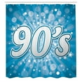 thumbnail image 3 of Ambesonne Blue Shower Curtain, 90s Pop Art Star Retro, 69"Wx84"L, Blue, 3 of 5