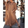 thumbnail image 6 of Bsubseach Women Stylish Leopard Print Swimsuit Cover ups plus Size Button Caftan Dresses Online, 6 of 6