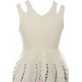 thumbnail image 4 of Little Girls Sleeveless Tulle Embroidered Flowers Easter Special Occasion Flower Girl Dress Off White 4 (J21KS15), 4 of 4