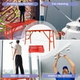 thumbnail image 4 of Foldable Scaffolding Platform, 770LBS Load Capacity Adjustable Height Portable Work Platform with Anti-Slip Grid, Heavy Duty Scaffold for Painting, Cleaning, Construction, Indoor & Outdoor Use, 4 of 8