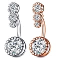 thumbnail image 2 of HEVIRGO 1Pc Women Rhinestone Round Dangle Navel Ring Belly Button Body Piercing Jewelry, 2 of 10