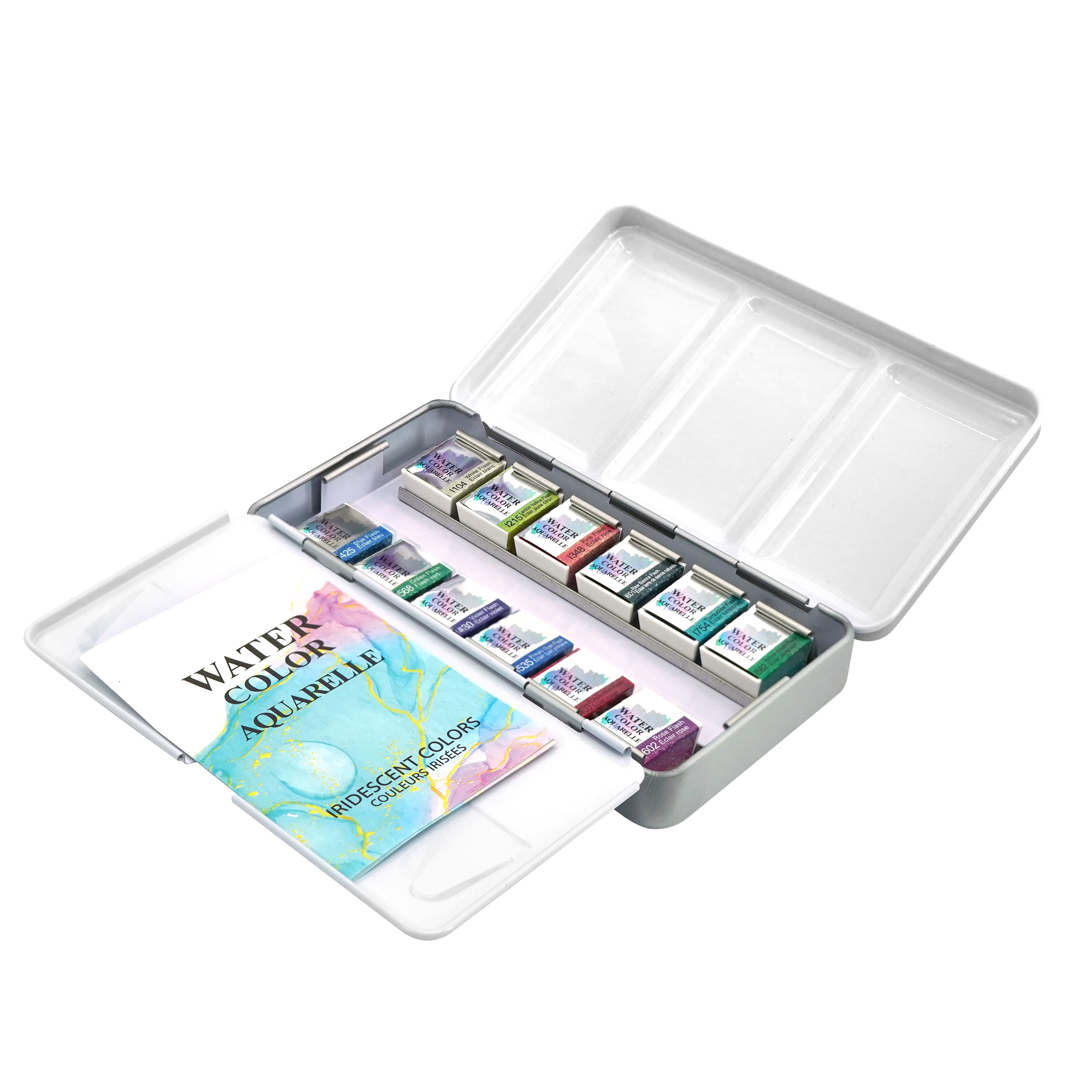 Artist's Loft 12 Half Pans Iridescent Watercolor Set - Highly Pigmented Shimmer Paints in Metal Tins - Ideal for Watercolor Painting, Mixed Media, and Cardmaking, 6 Pack