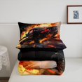 thumbnail image 4 of YST Ensemble de Literie Sport Extrême Simple Ensemble de Literie Coureur de Vitesse, Jeux de Course Couette Gamer Couette Voiture de Sport Cool Ensemble de Couette Matelassée Flamme de Feu Décoration de Chambre Enfants Garçons, Doux 2 Pcs, 4 of 5