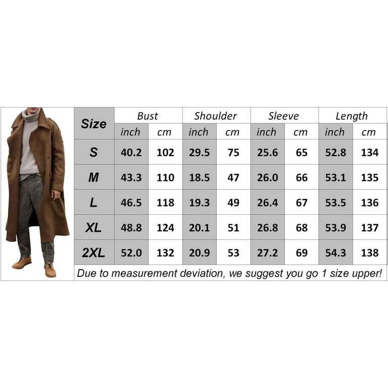 Mens Oversized Notched Long Faux Wool Blend Trench Coat Mens Oversized Notched Long Faux Wool Blend Trench Coat