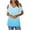 Fall Clothes Light Blue, variant on Womens Cold Shoulder Tunic Tops, Short Sleeve Shirts for Women Summer Sexy Casual Hollow Solid Color V Neck Dressy Blouses