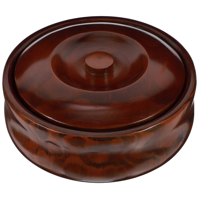 Frutero de madera con tapa, estilo retro, para el hogar y la tienda (22-23 x 7,5 cm, color café)