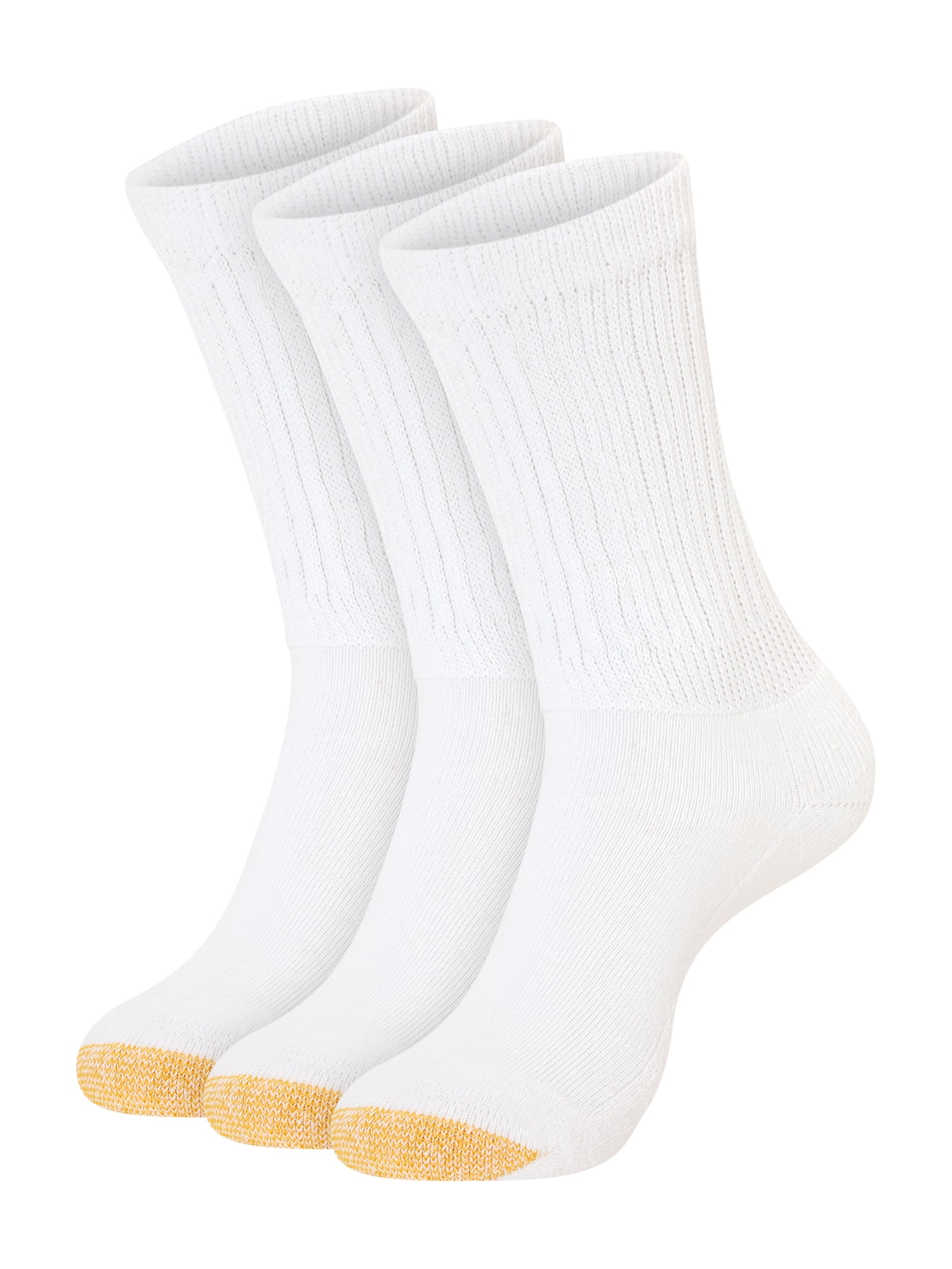 GoldToe Edition Women's Slouch Crew Socks White, 3 Pairs, Size 6-9