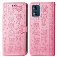 thumbnail image 1 of Funda Cartera FOXDOCK para MOTO E13 , Flip PU con Relieve de Gatos y Perros, Tarjetero y Soporte, 1 of 6