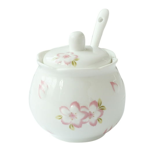Ceramic Sugar Bowl With Lid And Milk Jug, Cream And Sugar Pot, Creamer Jug Sugar Jar, Coffee Serving Set, Cream Pitcher-White-Sugar Bowl