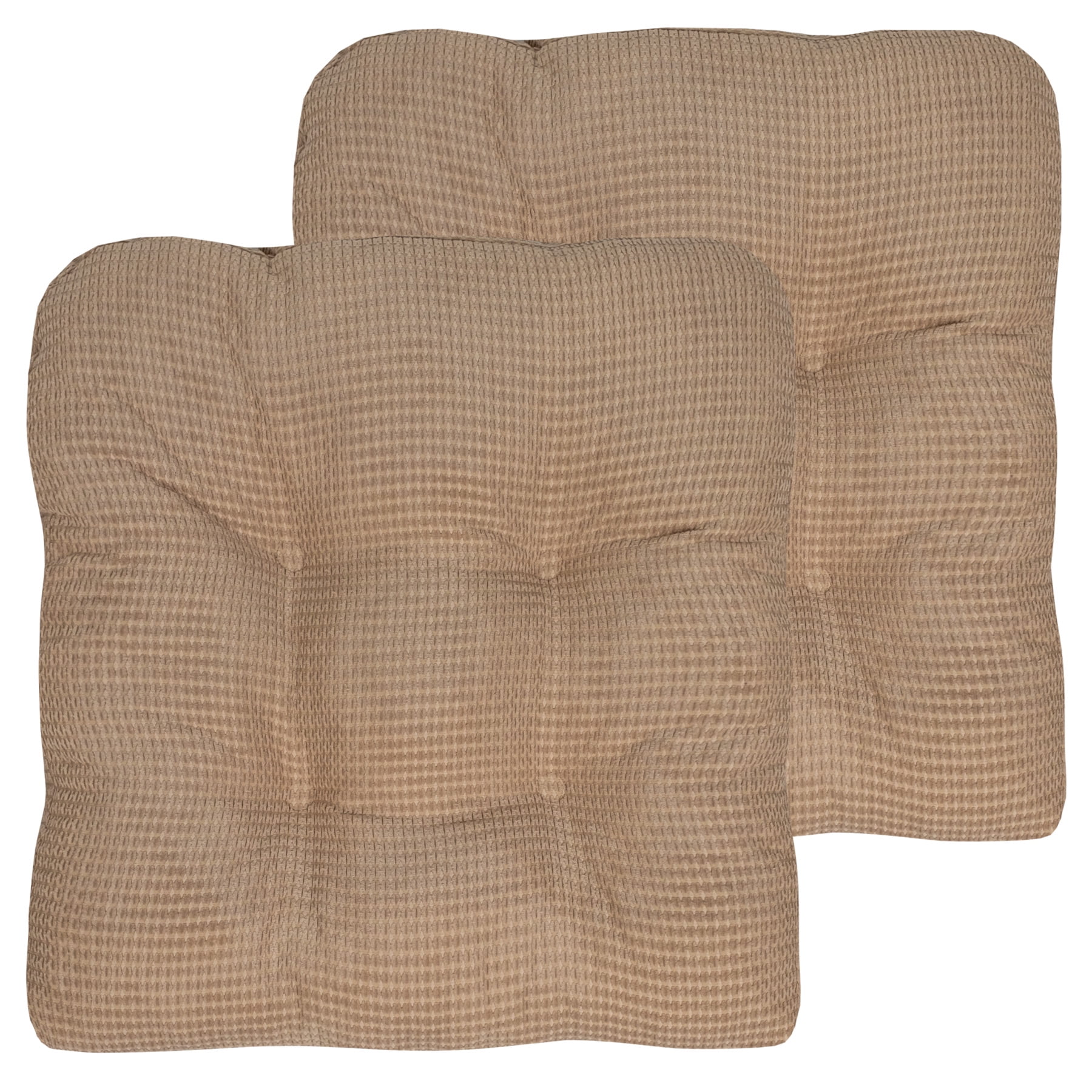 Fluffy Memory Foam Non Slip Chair Cushion Pad 2 Pack Taupe