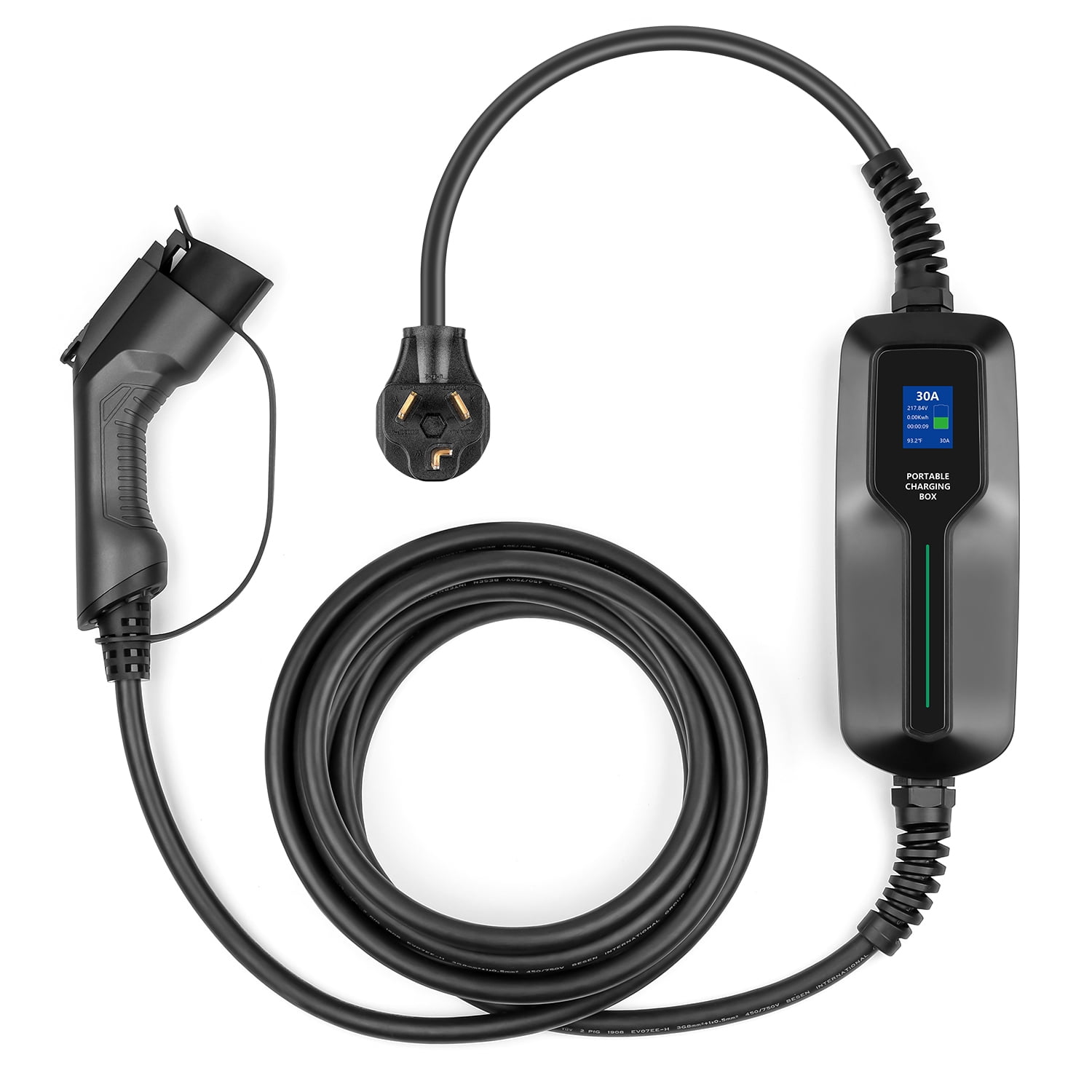 LEFANEV 30 Amp EV Charger Level 2,(NEMA 1030, 30A/25ft,220V240V,6.6KW) Portable EVSE Electric