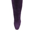 thumbnail image 3 of FSJ Women Fashion Square Closed Toe Knee High Boots Stiletto High Heel Pull On Long Boots Wide Calf Casual Outfit Shoes Size 8 Purple, 3 of 4