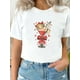 thumbnail image 1 of Chic Women's Casual Black T-Shirt with Retro Cupid & Bow Print - 100%, Round Neck, Short Sleeve - Breathable & Comfortable for Outdoor Activities & Travel - Easy Care, All-Season Wear, 1 of 8