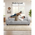 thumbnail image 4 of CHITOOMA 89" 3-Seater Sofa for Living Room, Deep Seat Modern Couch with 3 Pillows, Linen Fabric, Removable Covers, Wide Armrests & Steel Frame, Gray, 4 of 11