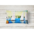 thumbnail image 2 of Carolines Treasures MW1094PW1216 Sailboats Round the Mark Canvas Fabric Decorative Pillow 12H x16W multicolor, 2 of 3