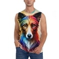 thumbnail image 2 of Goofa Colorful Art Dog Printed Men's Sleeveless T-Shirt - Athletic Gym Workout Tank Top for Men - Moisture-Wicking, UPF 30+ Quick-Dry Muscle Tee-Small, 2 of 8
