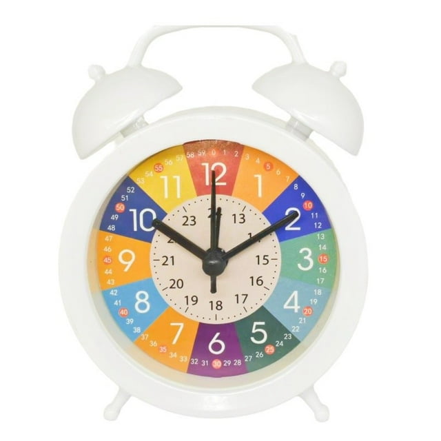 Reloj despertador colorido con doble campana para niños, material plástico