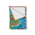 thumbnail image 2 of Island Map Soft Flannel Fleece Throw Blanket, Funny of Treasure Island with a Pirate Ship and Parrot Kids Play Room, Cozy Plush for Indoor and Outdoor Use, 50" x 60", Multicolor, by Ambesonne, 2 of 6