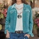 thumbnail image 5 of Mujeres Cozy Retro Plain Slim Short manga larga terciopelo sólido botones Pokets chaqueta cárdigan abrigo suelto Top Fridja po2075, 5 of 5
