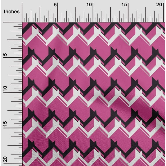 oneOone Viscose Jersey Fabric Chevron Geometric Printed Fabric 1 Yard 60 Inch Wide