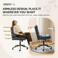 thumbnail image 6 of Wubio Mid Back Armless Office Desk Chair with Wheels/no Wheels,360°Rocking Swivel Vanity Chair with Thickened Cushion,Adjustable Height Rolling for Reading Room-Navy Blue, 6 of 8