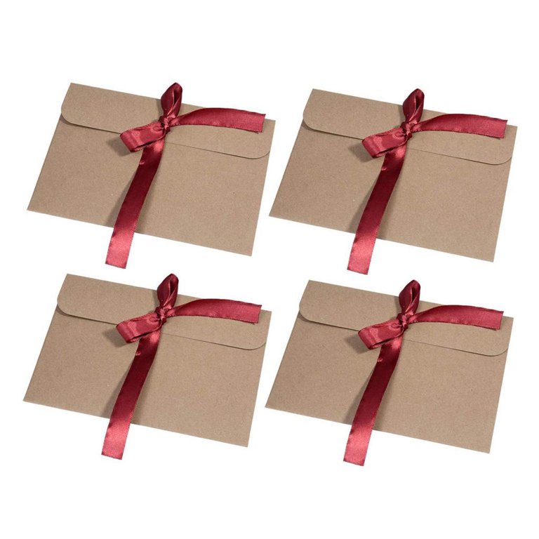 5pcs Retro Kraft Paper Envelopes with Button Vintage European Style Envelope  For Card Scrapbooking Gift School office supplies