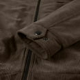 thumbnail image 5 of ZQUUVOU Men's Jackets Solid Color Turndown Collar Long Sleeve Hoodless Outwear with Zipper (Coffee,2XL), 5 of 6