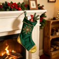 thumbnail image 5 of Christmas Stocking Embroidered Holly Berry Fabric Lace Edging for Family Holiday Mantel Fireplace Stair Tree Wall Door Christmas Party Decorations by MPOISVA, 5 of 6