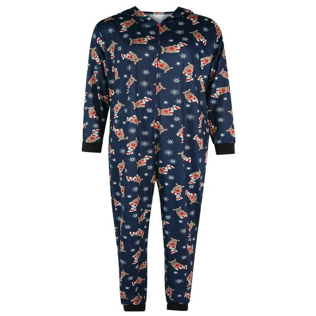 Christmas Matching Family Loungewear Hoodie Pattern Zipper Romper