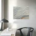 thumbnail image 3 of JEUXUS 20x16in Thick Texture White Abstract Oil Painting Thick Texture Beach Wave Landscape Oil Painting Family Wall Decorative Art Oil Painting, 3 of 4