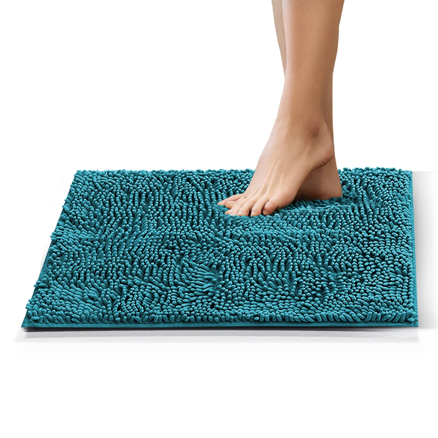 Nestl Bathroom Rugs, Machine Washable Bath Mats For bathroom Floor Rugs, Nonslip Backing Rubber Bath Rug, Teal
