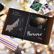 Photo Album, AIOR Scrapbook Album Memory Book DIY Retro Pendents Vintage Wedding Travel with Anniversary Birthday Gifts for Mom Lover Women Girls (Kiss)