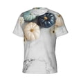thumbnail image 5 of Qekee Pumpkin And White Marble Classic Fit T-Shirt Men's Shirt Men's Tight Short Sleeves for Exercise, Running, Mountaineering - Pumpkin And White Marble, 5 of 9