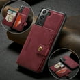 thumbnail image 2 of Case for Galaxy S22 Plus, Wallet Case w/Magnetic Credit Card Holder [Kickstand Feature][4 Card Slot] Detachable Cover fit Magnetic Car Mount, Case Compatible w/Samsung Galaxy S22 Plus- Red, 2 of 9