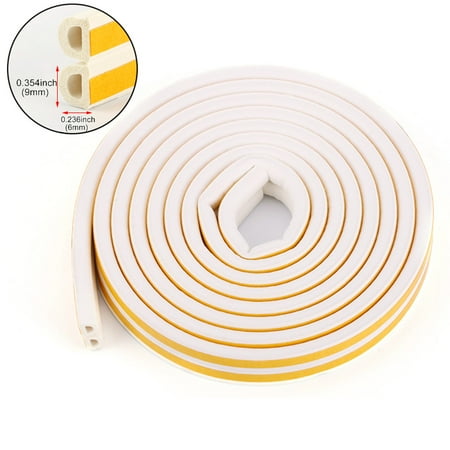 Outgeek 16.40Ft Weather Stripping D Shaped Self Adhesive Weatherstrip Door Bottom Seal Strip Door Draft Stopper for Window Cabinet Desk Home Furniture