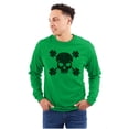 thumbnail image 3 of Saint Patrick's Day Shamrock Skull Long Sleeve TShirt Men Women Brisco Brands S, 3 of 6