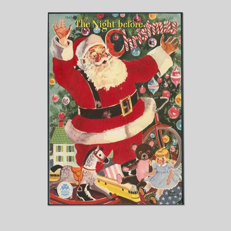 Christmas Poster- 1949 Night Before Christmas Book Poster, One Sheet Wall Size 24''x36'' -Gategoo
