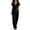 Black, variant on Women's Two Piece Casual Sets Summer Outfits V-Neck Wrap Tie Waist Short Sleeve Tops Linen Blend Wide Leg Pants S-3XL