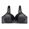 thumbnail image 2 of Aloohaidyvio Bras,Women Plus Size Bra Lace Plaid Printing Non-Steel Ring Buckle Underwear, 2 of 4