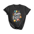 thumbnail image 3 of VBTAPA Bunny T-shirt for Women 2025 Easter Graphic Tees Egg Hunt Themed Printed Short Sleeve Crewneck Tee Tops Sales of the Day Black L, 3 of 6