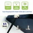 thumbnail image 5 of FVH 2cm Dual Angled Ultra Slim Flat USB-C Type C to USB-C Power USB2.0 Data Cable 65W Fast Charge for Laptop Tablet Phone, 5 of 9