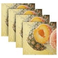 thumbnail image 5 of BZSMCE Satin Native Fab Cotton Dinner Napkin Pineapple Peaches with Water Splash Reusable, 5 of 8
