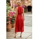 thumbnail image 4 of Vestido de verano midi sin mangas con escote en V rojo XL PRETTYGARDEN, 4 of 8