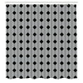 thumbnail image 3 of Ambesonne Grey Geometric Shower Curtain, Square and Stripes, 69"Wx70"L, Charcoal Grey Pale Grey, 3 of 5